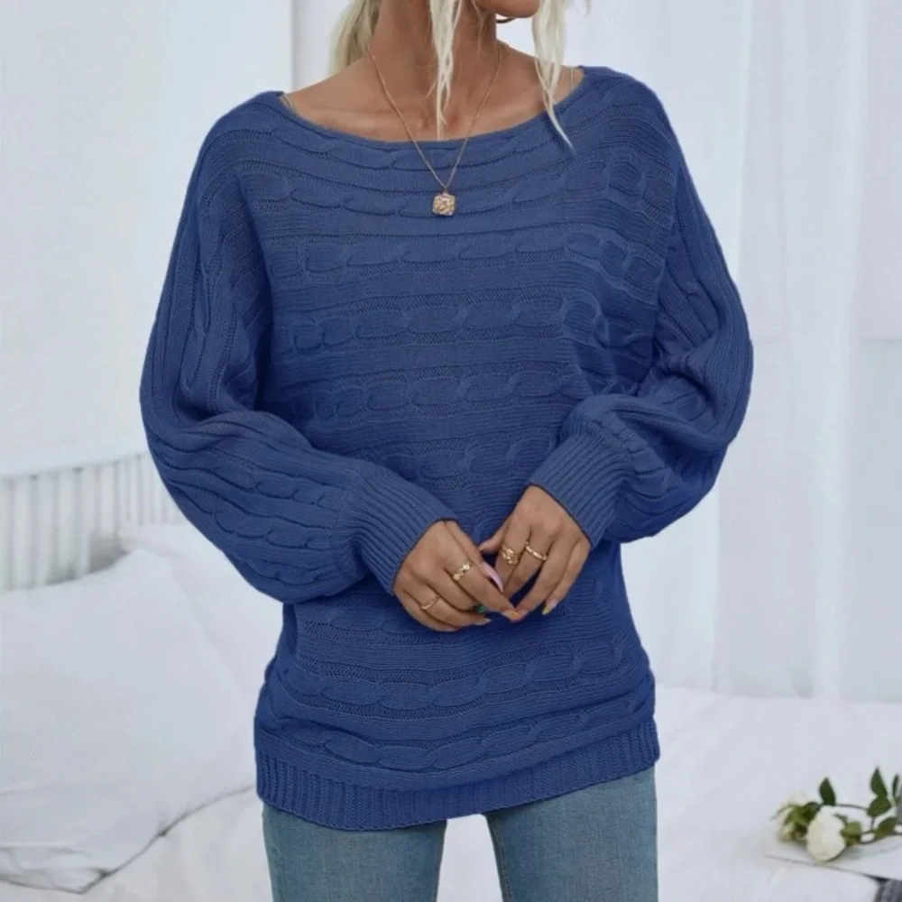 Luxe Cozy Cable Knit Oversized Sweater Top - Picture 4 of 14